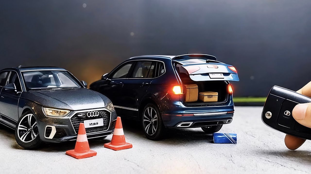 Мы застряли в дороге! ⚠️ Литые модели автомобилей Audi A4 и VW Tiguan с реалистичной историей.