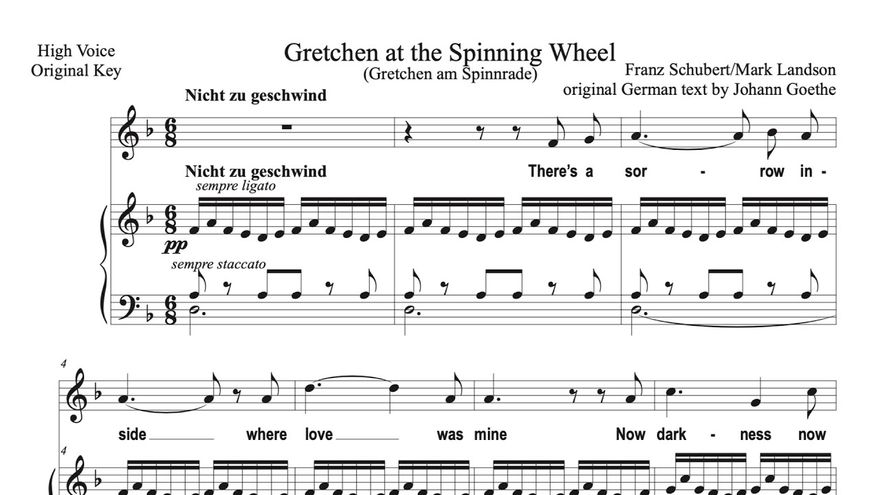 Schubert: Gretchen am Spinnrade in English (Gretchen at the Spinning Wheel)