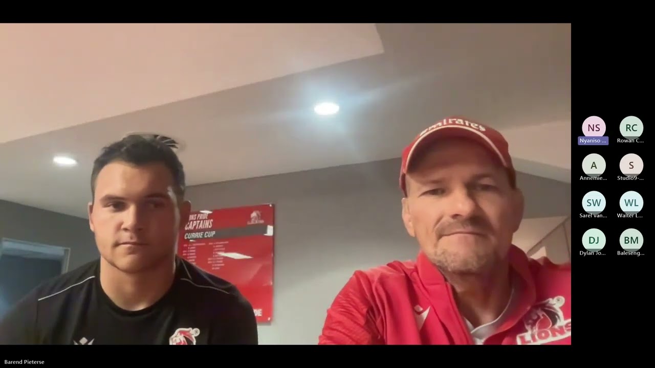 LIONS:  Barend Pieterse and Ruan Venter ahead of the Benetton URC clash