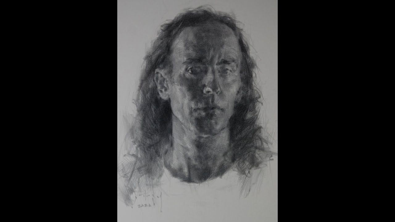 Self-Portrait Demo For Portrait Drawing Intensive Workshop, beginner/advanced - Dan Thompson