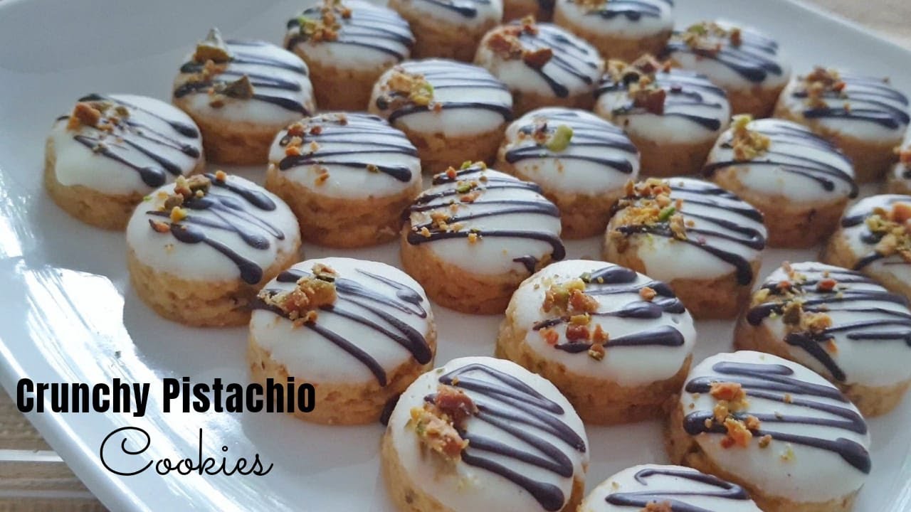 Crunchy Pistachio Cookies  | Eggless | Biskut Raya 2022