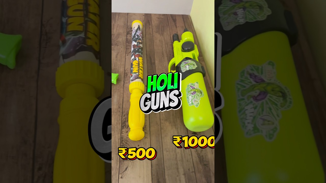 ₹100 vs ₹1000 Holi Gun (Pichkari)🤯 #shorts #happyholi