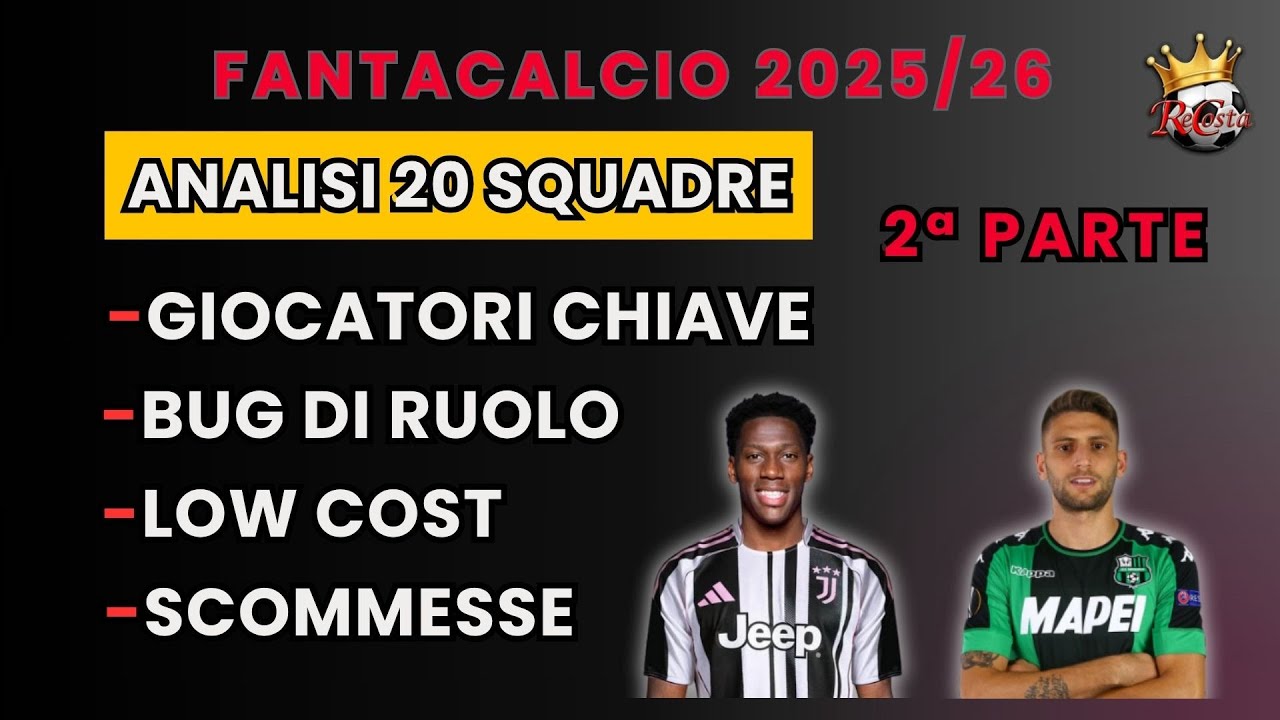 NOMI CHIAVE - BUG di RUOLO - LOW COST al FANTACALCIO di tutte le SQUADRE - GUIDA all ASTA 2025 26