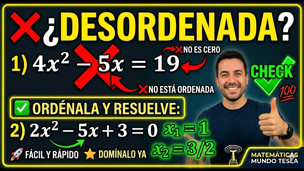 ✅✅ECUACIÓN DE SEGUNDO GRADO POR FÓRMULA GENERAL EJERCICIOS RESUELTOS 2023/ TIPO Admisión Super Fácil