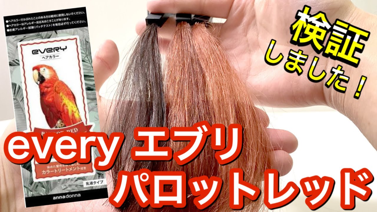 【高明度なレッド系カラー】アンナドンナ　エブリ　パロットレッドを美容師が検証して見ました！