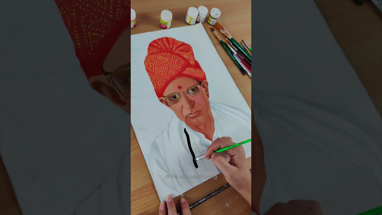 Tutorial of Portrait on canvas✍️❣️ #shorts #canva #canvaspainting #canvas #painting #portrait #diy 