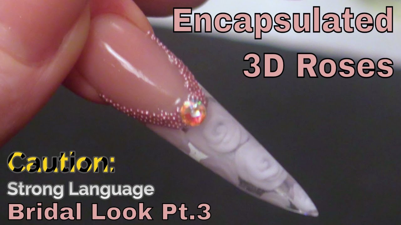 Alternative Bridal Nail Design Creating 3D Roses.
