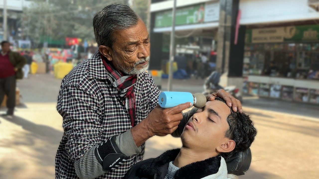 Stress Killing💲5 HEAD MASSAGE BY WARIS BARBER 💆🏻‍♀️ On INDIAN STREET✨ #
