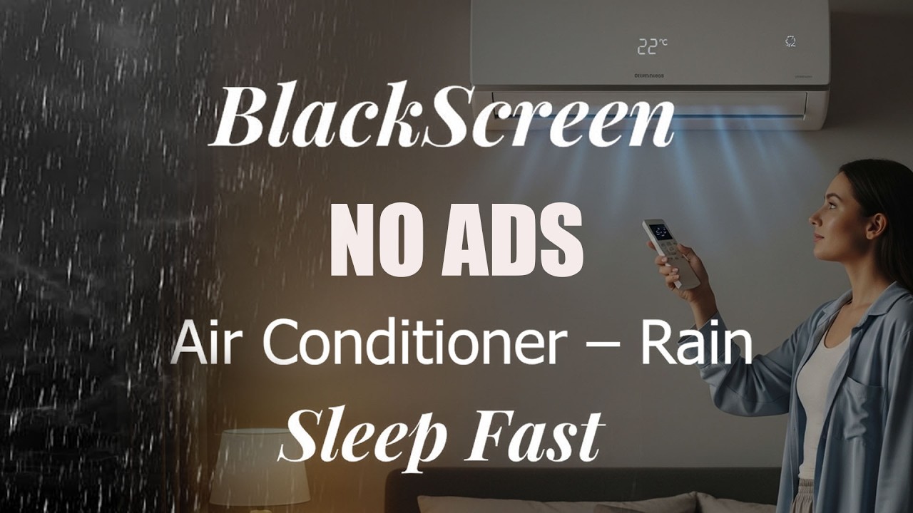 NO ADS | Fall Asleep Fast with CALMING Air Conditioner Noise and Rain Sounds Tonight | WHITE NOISE