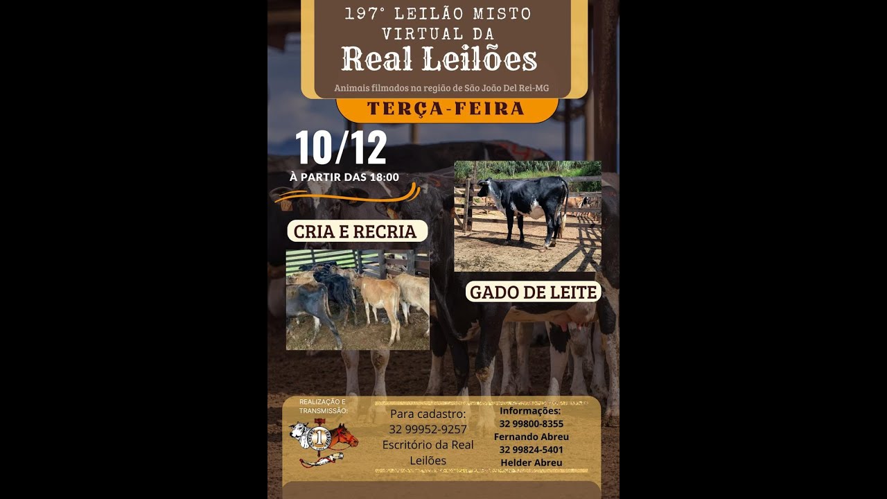 197º LEILÃO MISTO VIRTUAL DA REAL LEILÕES