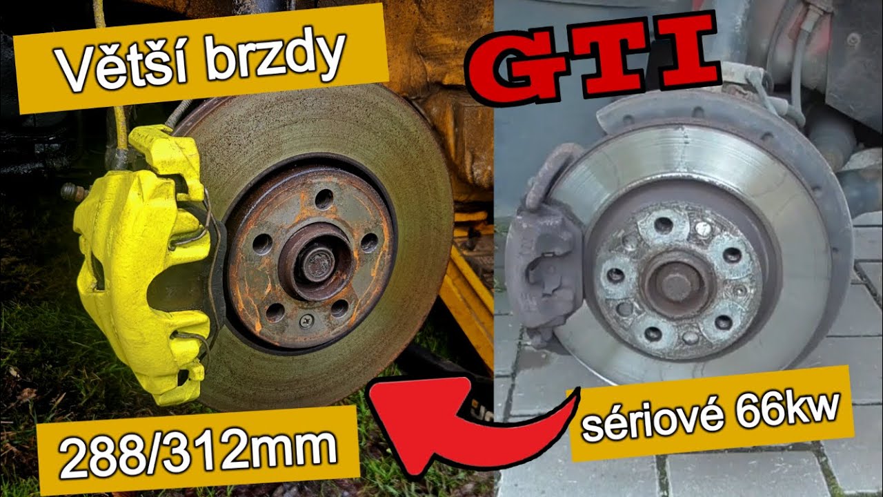 Výměna brzd Golf mk4 / Montáž větších brzd 288/312 mm (GTI / ARL) na 1.9 TDI 66/81kw