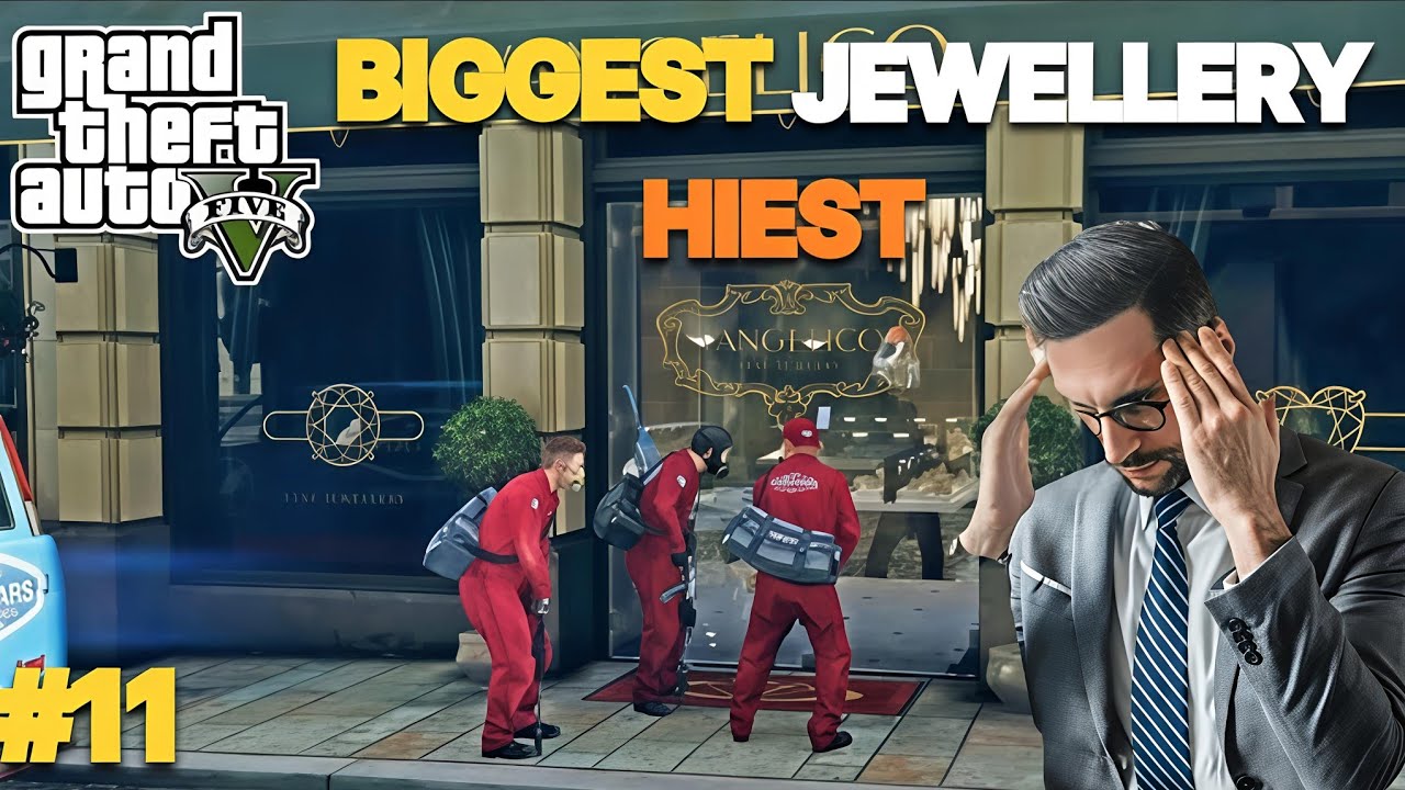 LOS SANTOS BIGGEST 5 MILLION💲JWELLERY HEIST | GTA V MOBILE GAMEPLAY EPISODE #11 #gta #gtav #gta5 