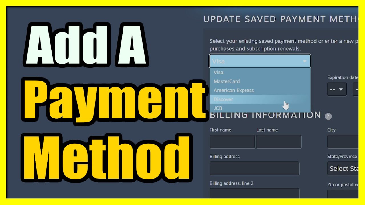 Как добавить кредитную карту в свой аккаунт STEAM (способы оплаты)