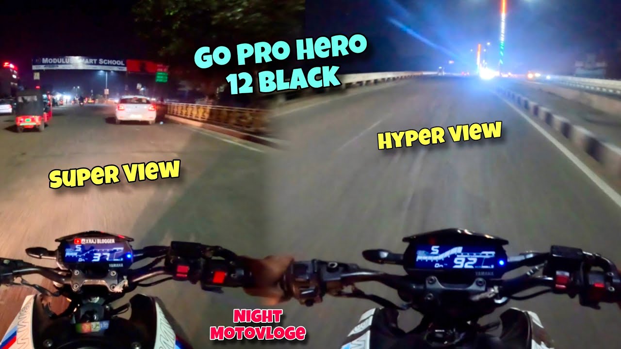 Go pro Hero 12 Black || Hyper view vs Super view ✅|| Best For motovly|| #mt15 #motovlog #viralvideo