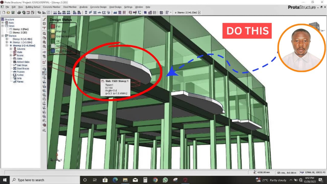 How to model curve cantilever slab in protastructure - Tutorial