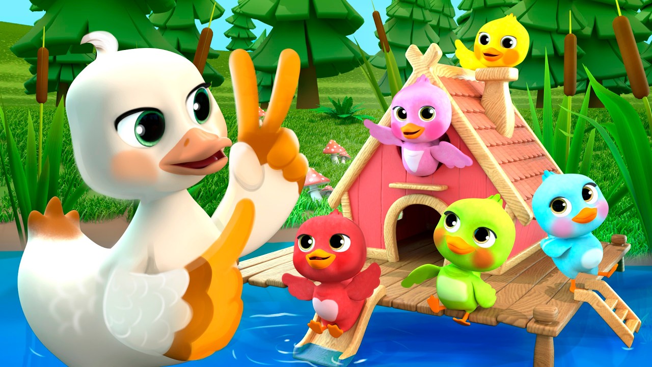 5 Little Ducks – Colorful Counting Song | Lalafun Nursery Rhymes & Kids Songs
