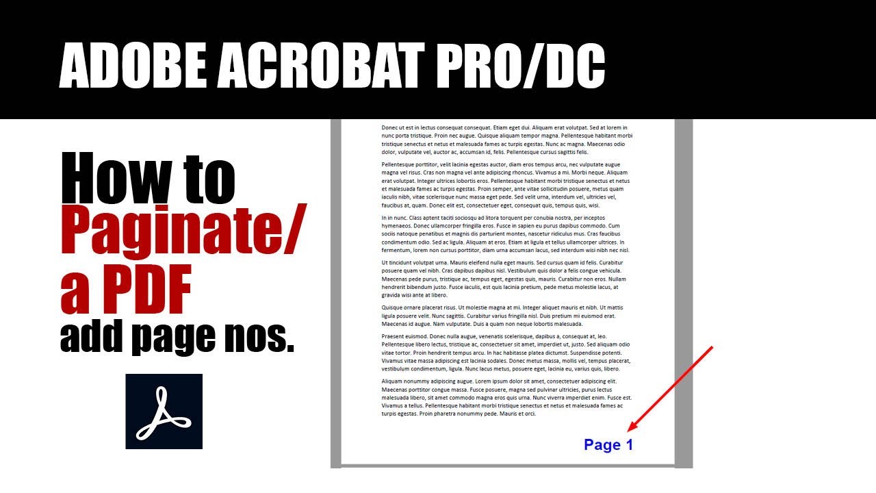 How to paginate a PDF (add pages numbers and date)