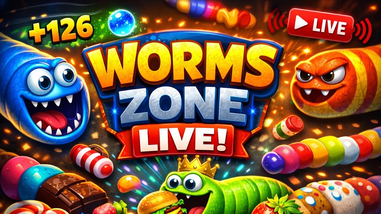 Worms Zone.io Live Stream 🔴🐍 | Eating Everything 🍔🍎 | Non-Stop Fun 🎮😂