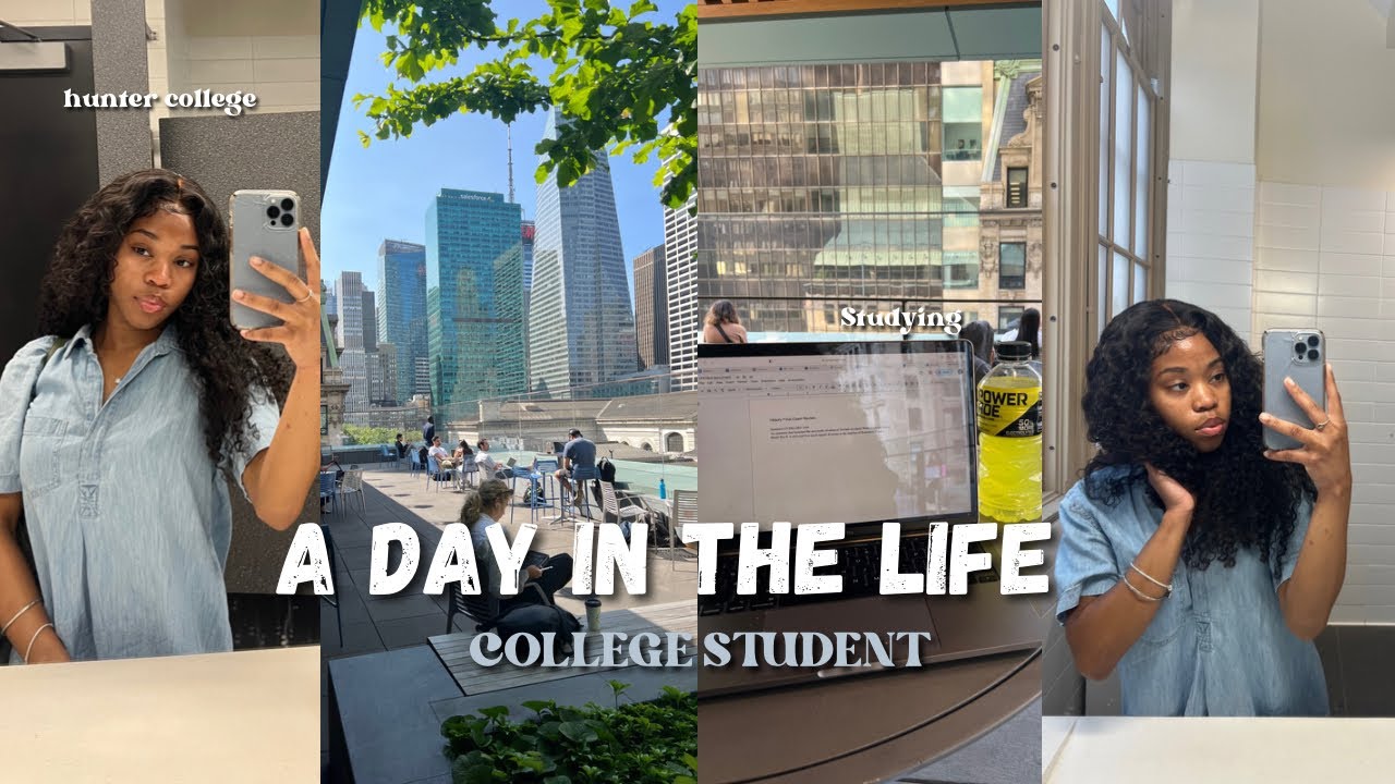 A day in the life of a student at Hunter college | spend the day with me | studying |library|vlog