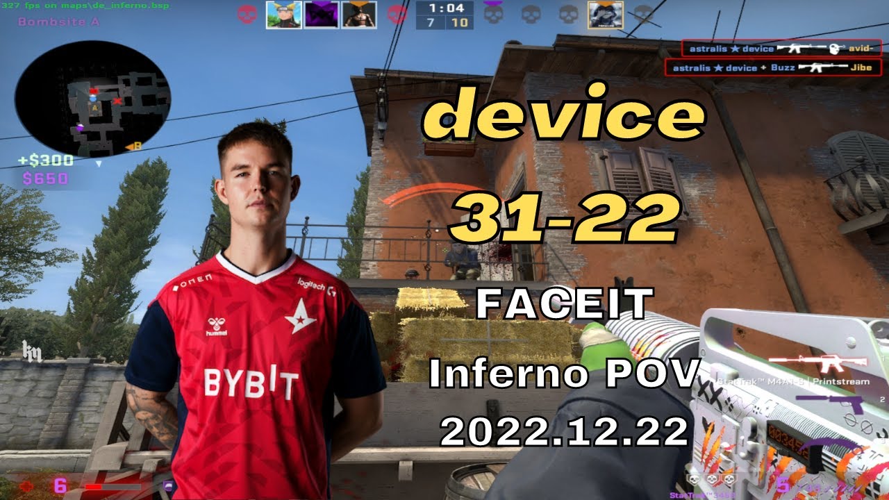 Astralis device 31Kills Inferno POV @ FACEIT ranked 2022.12.22 - CSGO POV