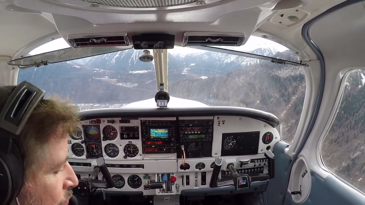 Landing at LSGS SION with PA32 HB-PES. Tower requested short approch