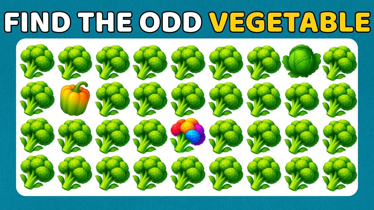 🌽🥦🍍🥬 Find the ODD One Out - Vegetables Edition | 30 Levels - Easy,  Medium, Hard | Oddly Quizzer