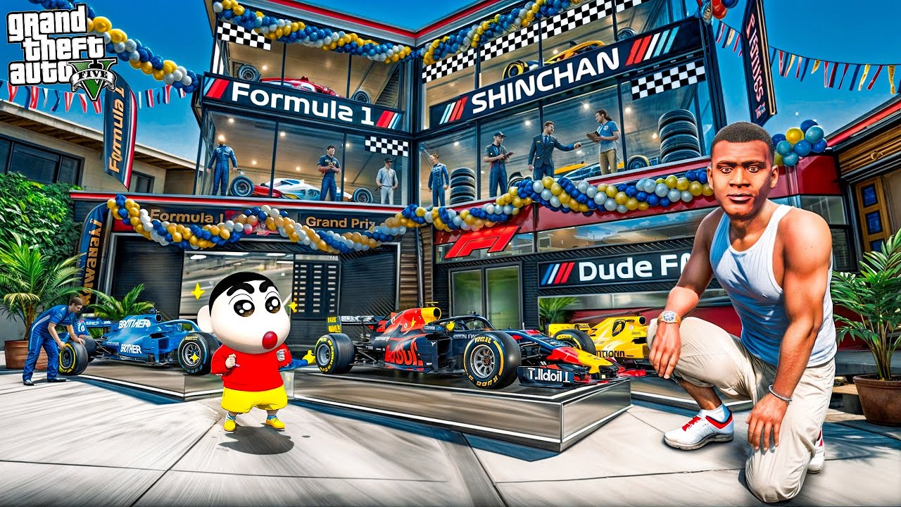 Franklin & Shinchan Build an F1 Car Showroom in GTA 5 🏎️🔥 | GTA 5 Malayalam