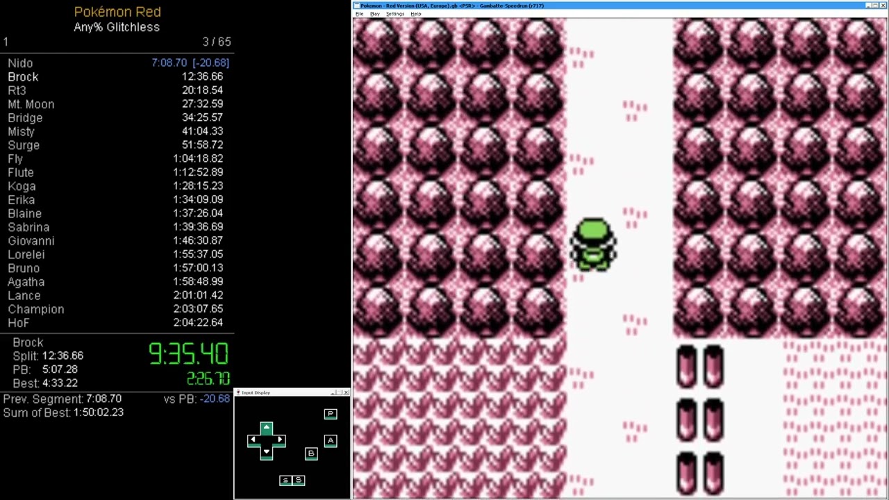 Pokémon Red - Any% Glitchless - 1:58:15