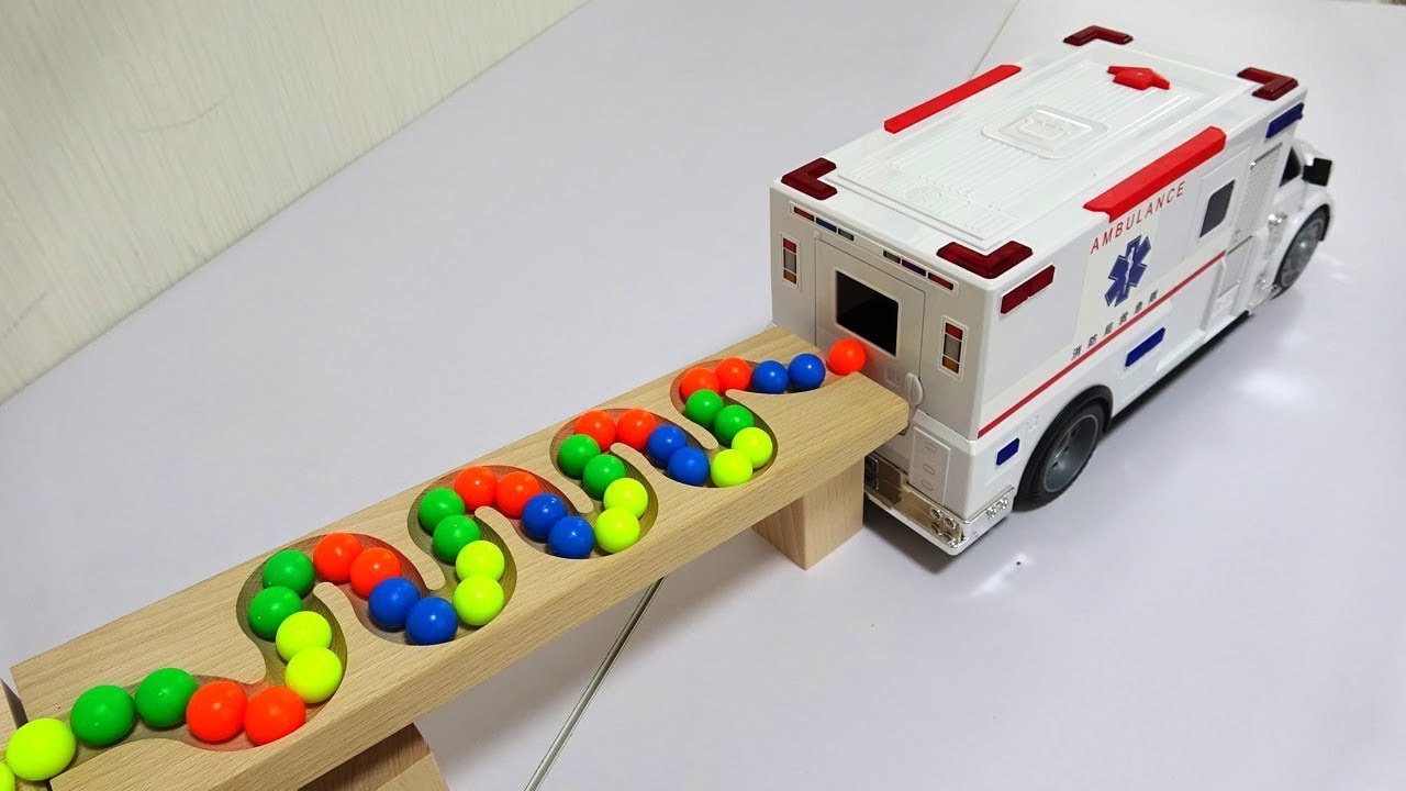 arble Run Race ☆ HABA Slope, Dump Truck, Garbage Truck & Ambulance | Full Compilation #28M