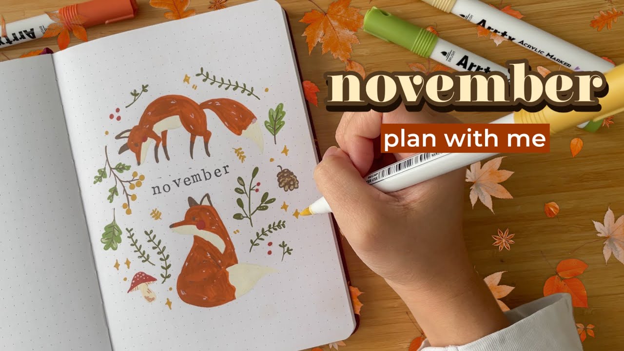 Настройка Bullet Journal на ноябрь 2025 г. | Планируйте вместе со мной 🦊 Тема: лиса