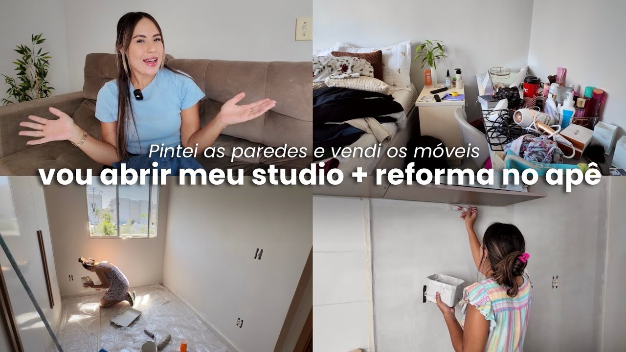 VOU ABRIR UM STUDIO E COMEÇAR A EMPREENDER: reforma no apê, pintei as paredes, chegou minha maca