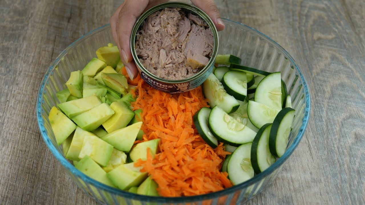 A melhor Salada de Abacate, Cenoura e Pepino Que eu já Fiz!!!