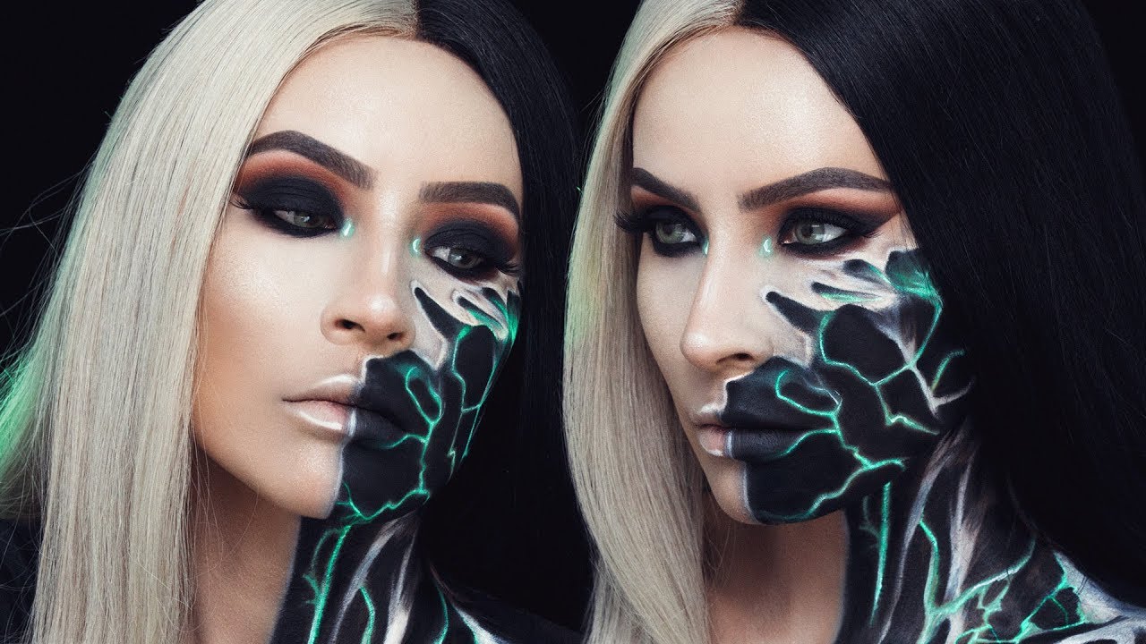 ELECTRIC CYBORG HALLOWEEN MAKEUP | DESI PERKINS