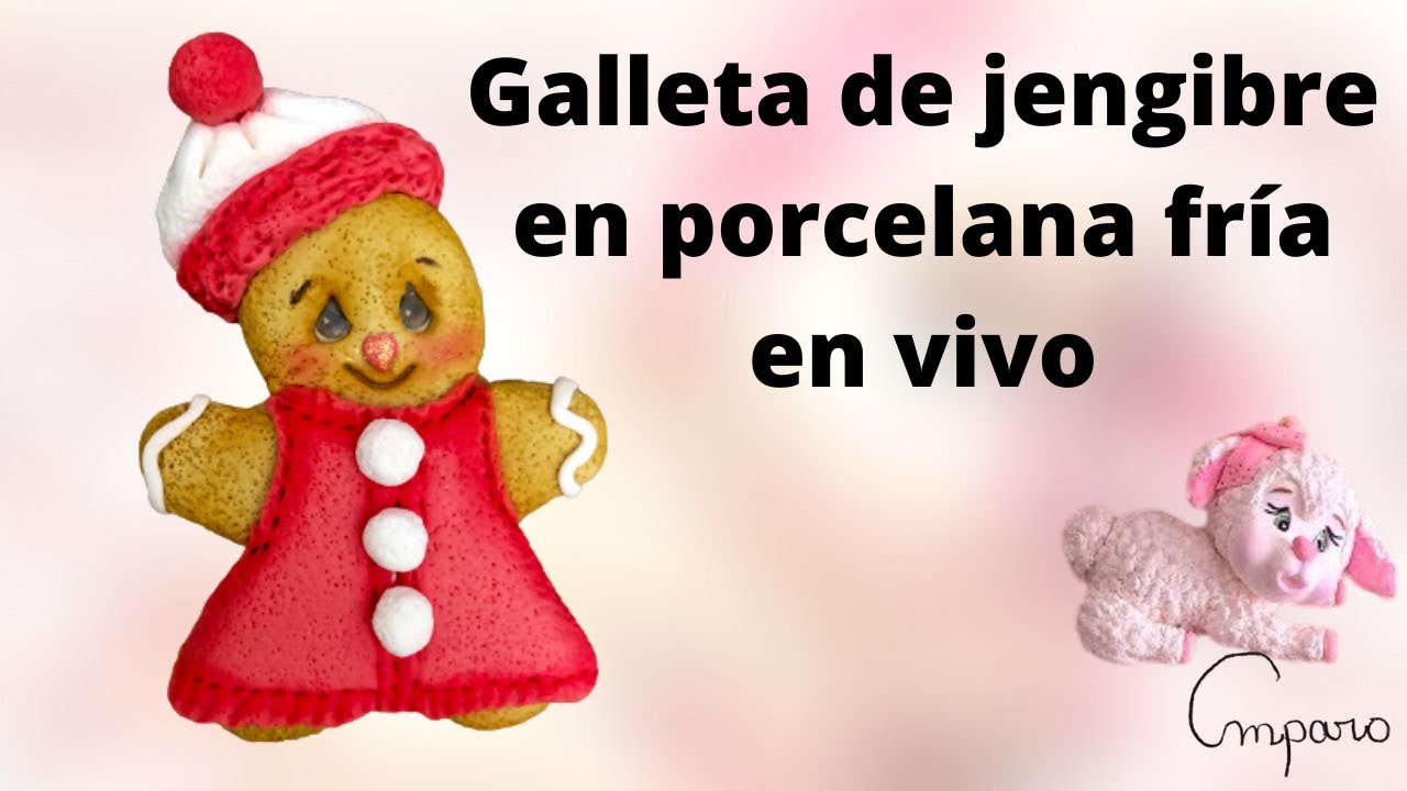Galleta de jengibre niña en porcelana fría en vivo