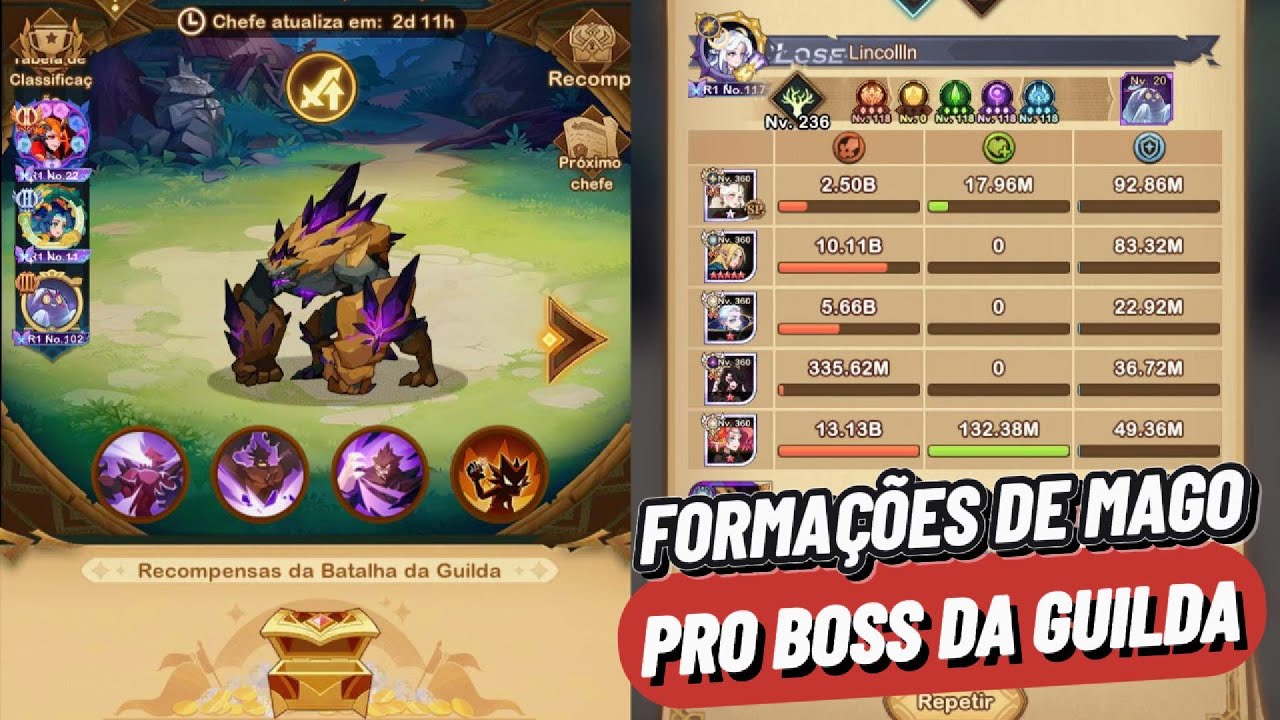 FORMAÇÕES DE MAGO PRO BOSS DA GUILDA - AFK ARENA