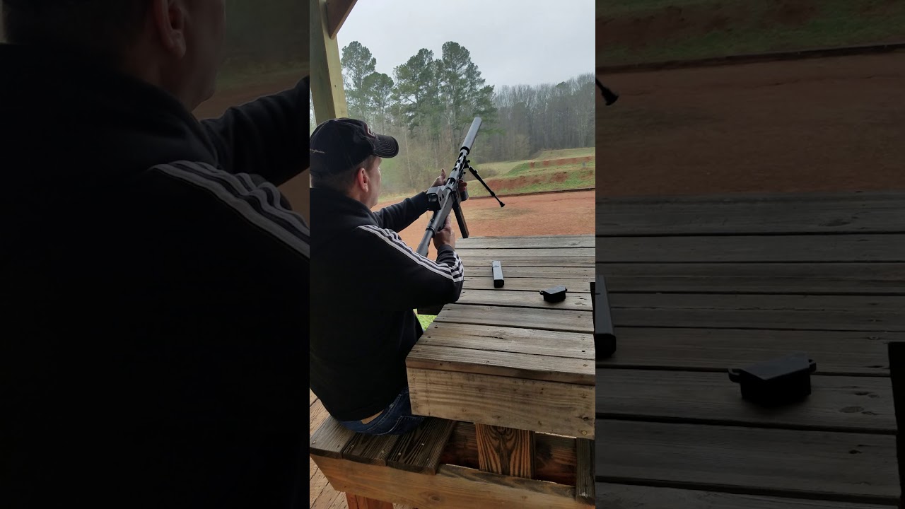 Firing the BRP Corp u9/45 in the .45 configuration without suppresion and with suppression.