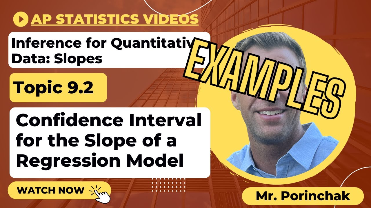 AP Statistics: Topic 9.2 Examples of Confidence Intervals for Slope of a Regression model