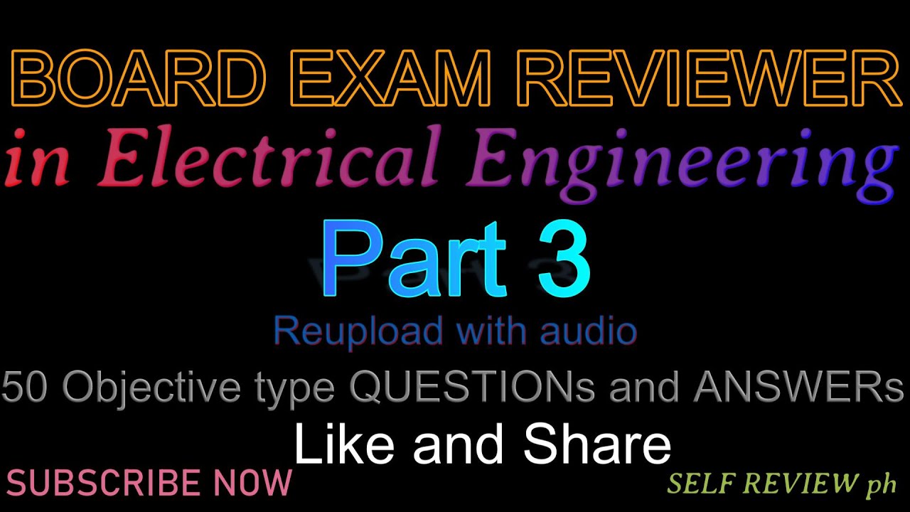 REE|| Exam Reviewer in Electrical Engineering(50 MCQs and Answers)        Part 3 reupload with audio