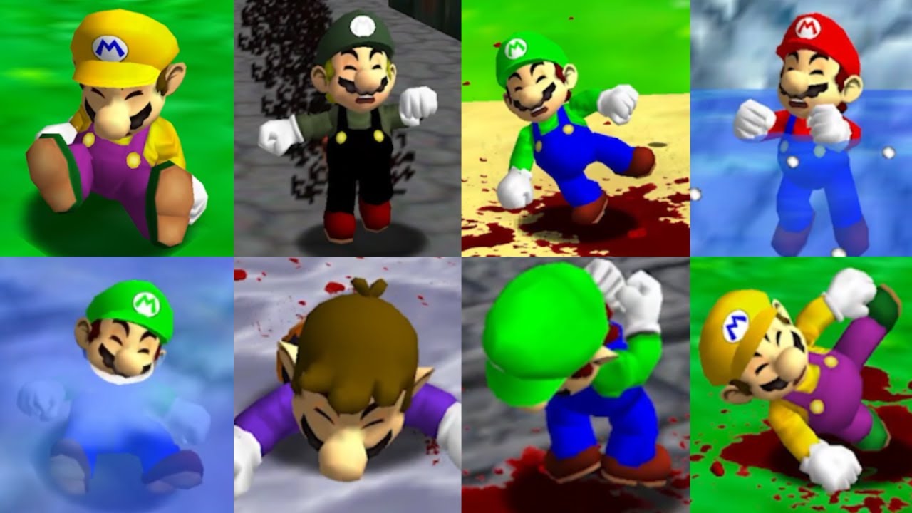 All Game Over Animations with New Super Mario Bros. Wii Mario