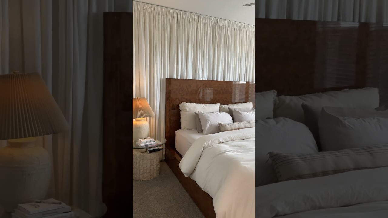 Bedroom makeover #restorationhardware #burlwood #bedroommakeoverideas #organicmodern