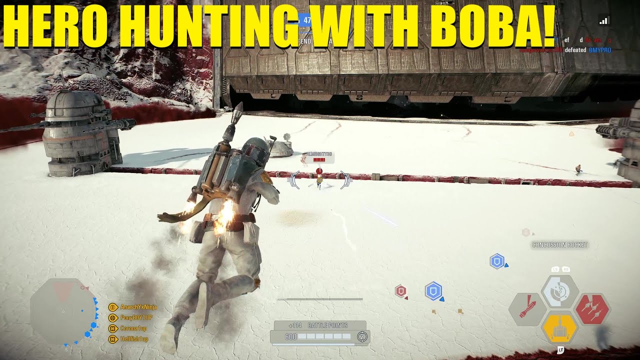 Boba Fett hunting down ALL their Heroes in the game! - Star Wars Battlefront 2
