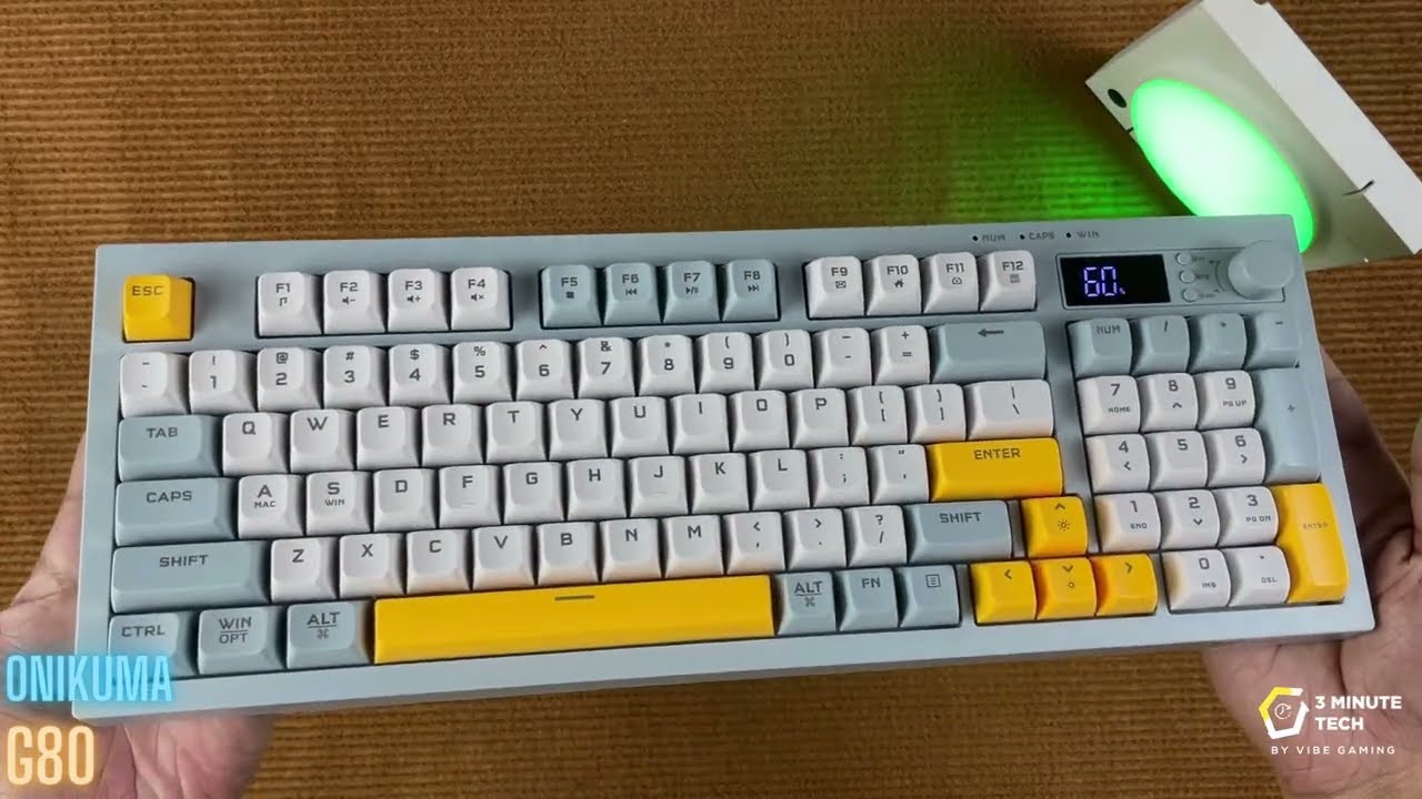 ONIKUMA G80 2350 BDT / 22$ Tri-Mode Wireless Membrane Keyboard with LCD Screen & Multifunction Knob