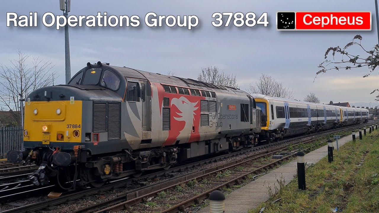 Rail Operations Group Class 37  'Cepheus' working a Class 466 scrap drag.