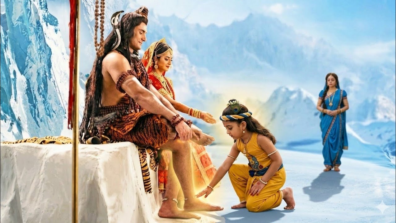 बाल कृष्ण और महादेव का दिव्य मिलन, बाल कृष्ण ने किये प्रणाम | यशोमती मईया के नंदलाला | Krishan Leela
