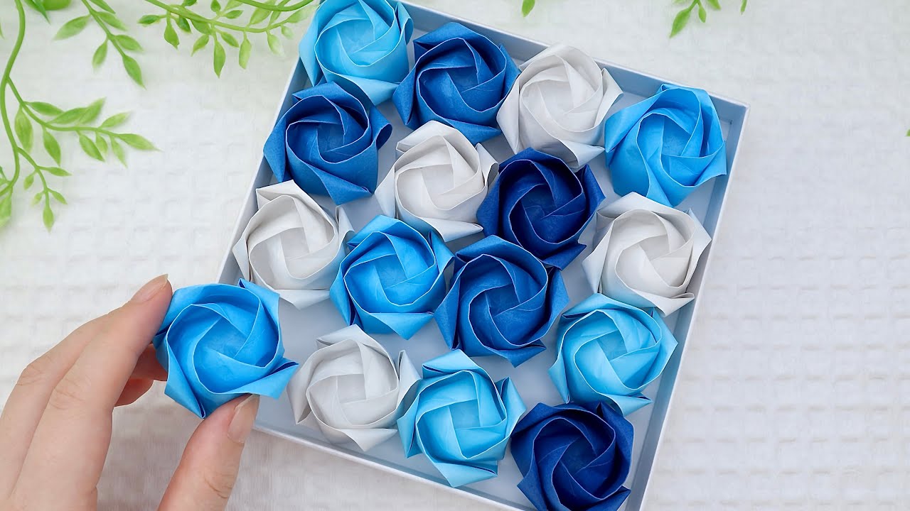 簡単！折り紙1枚で作るおしゃれなバラ｜初心者向け詳しいステップ｜Origami Rose Tutorial｜AyaWangPaper