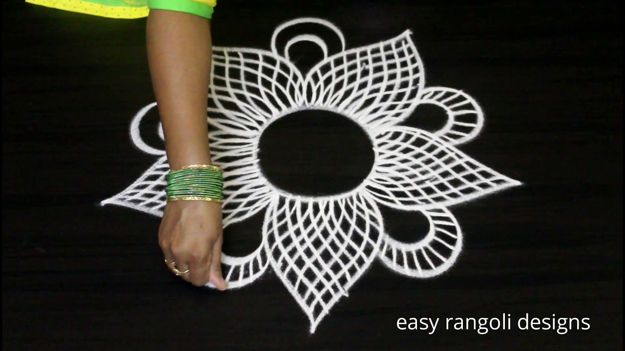 Most amazing freehand rangoli designs || Freehand kolam || muggulu with flowers