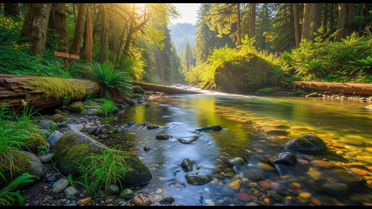 Tranquil River Flow 🌿 Soothing Nature Soundscape for Sleep and Stress Relief #813