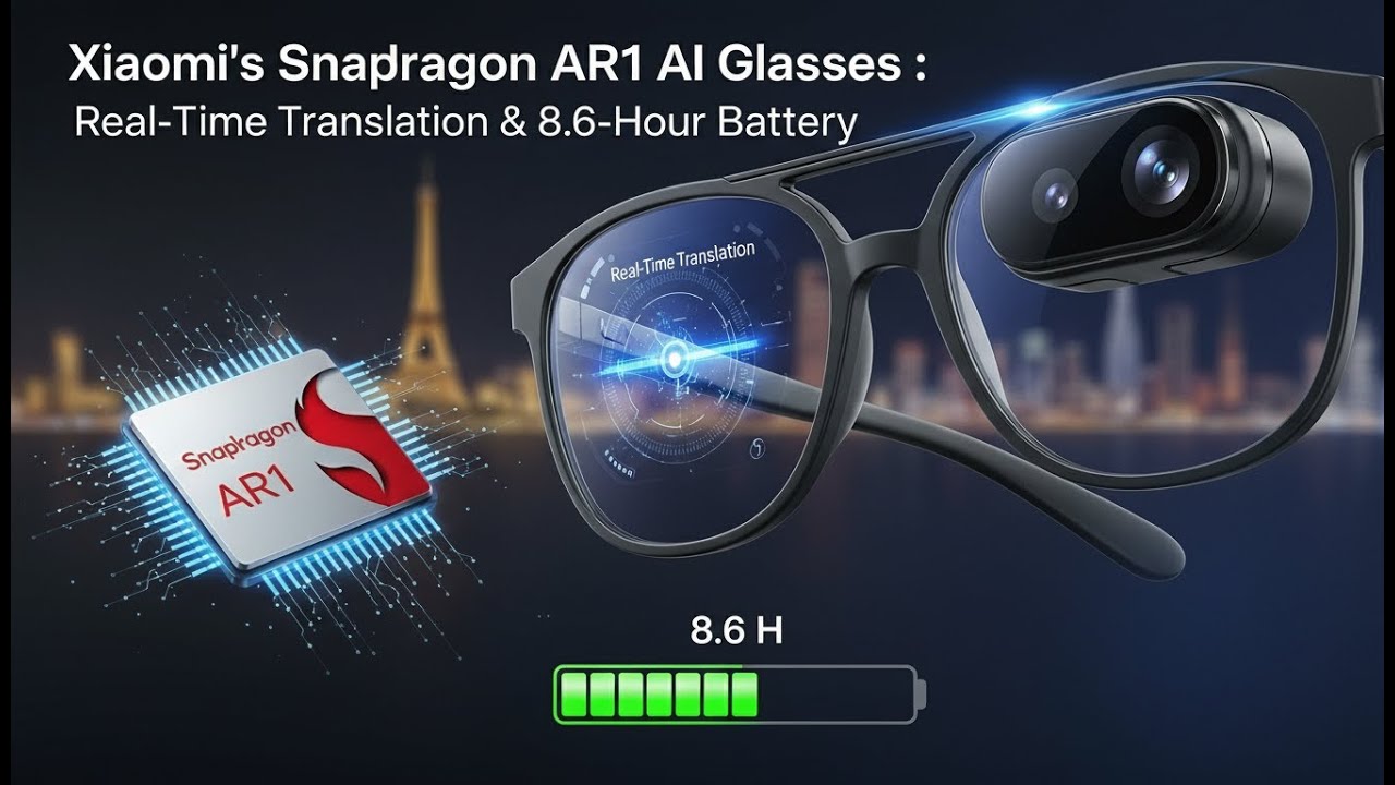👓 Xiaomi's Snapdragon AR1 AI Glasses 😎: Real-Time Translation 🌍 & 8.6-Hour Battery 🔋