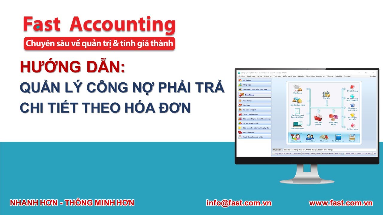 BÀI 6.10 - Quản lý công nợ phải trả chi tiết theo hóa đơn trên Fast Accounting 11