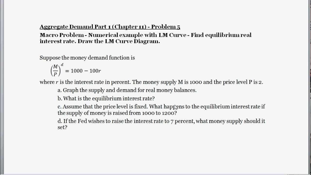 Macro Problem - Numerical Example with Money Demand and Supply - Find Equilibrium Interest Rate